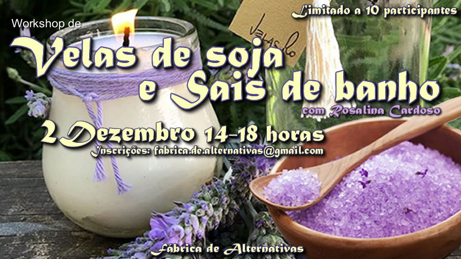 Workshop de velas de soja e sais de banho