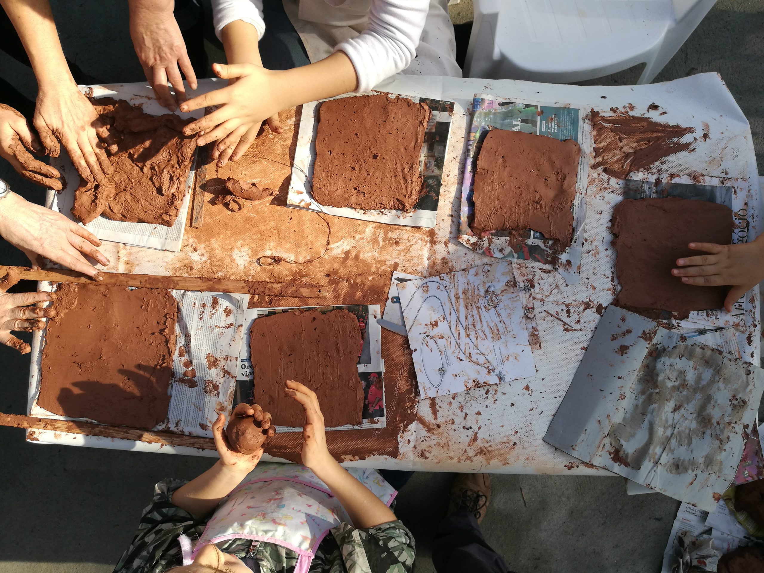 Mural de Cerâmica colectivo em construção