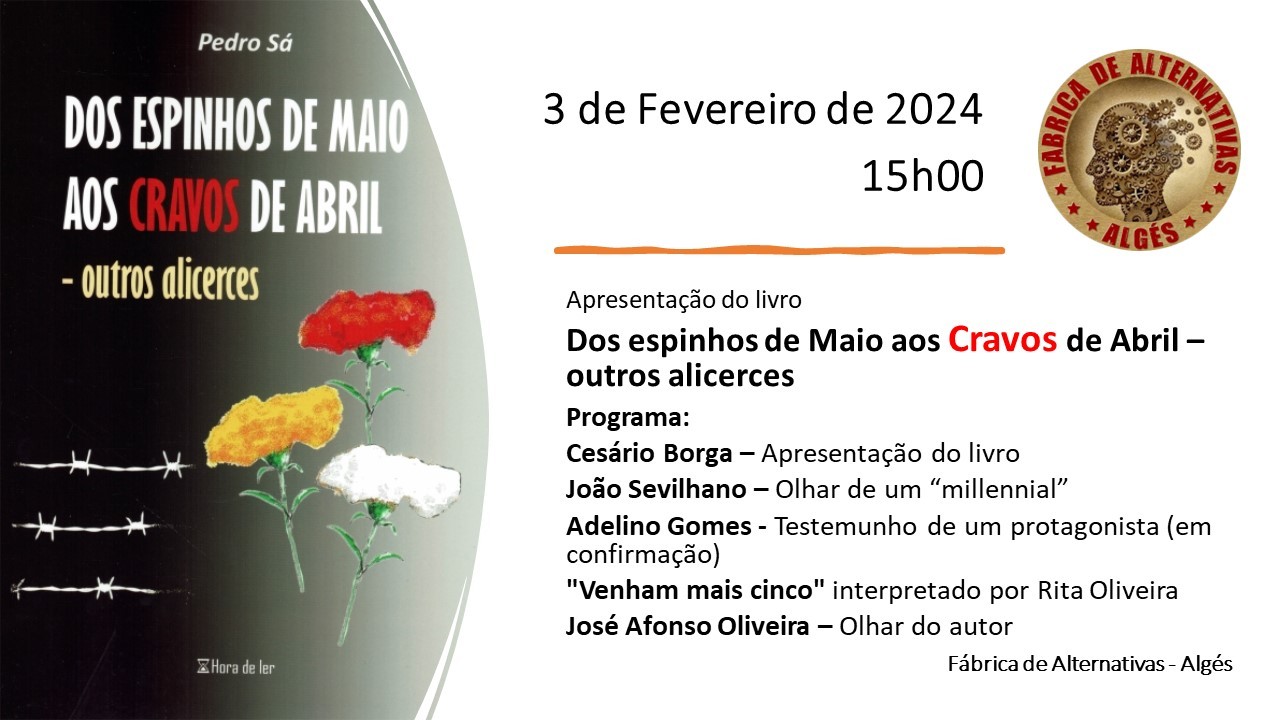 Apresentação do Livro Dos espinhos de Maio aos Cravos de Abril – outros alicerces